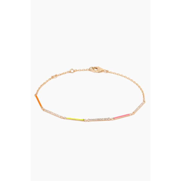 NASS - Diamond & Enamel Chain Bracelet in 18kt Yellow Gold