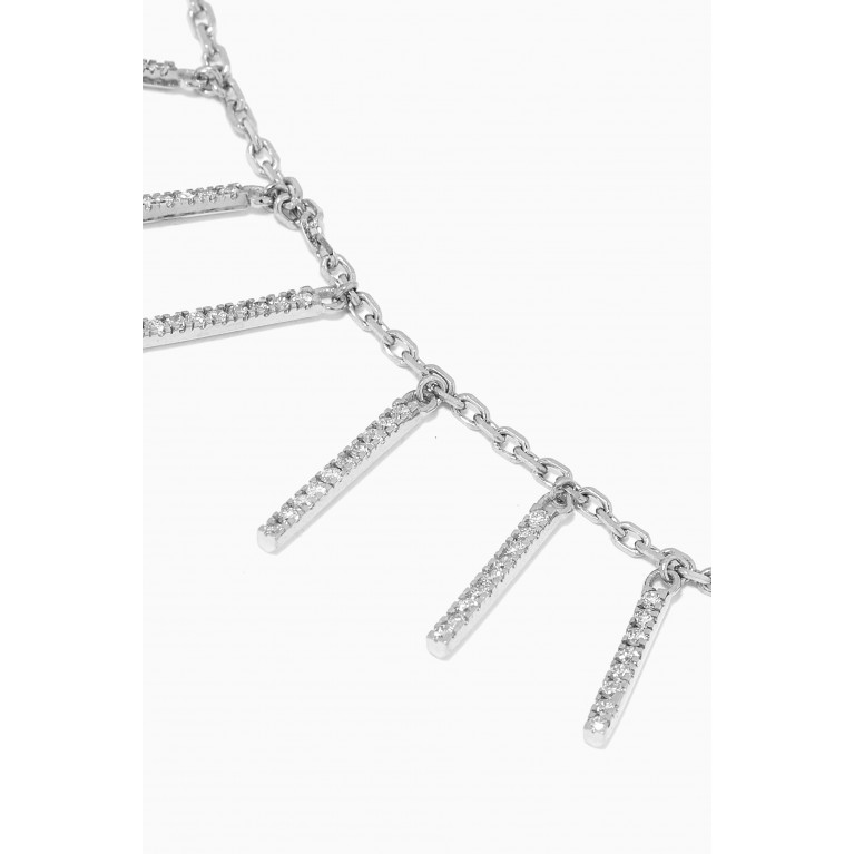 NASS - Diamond Bar Bracelet in 18kt White Gold Silver