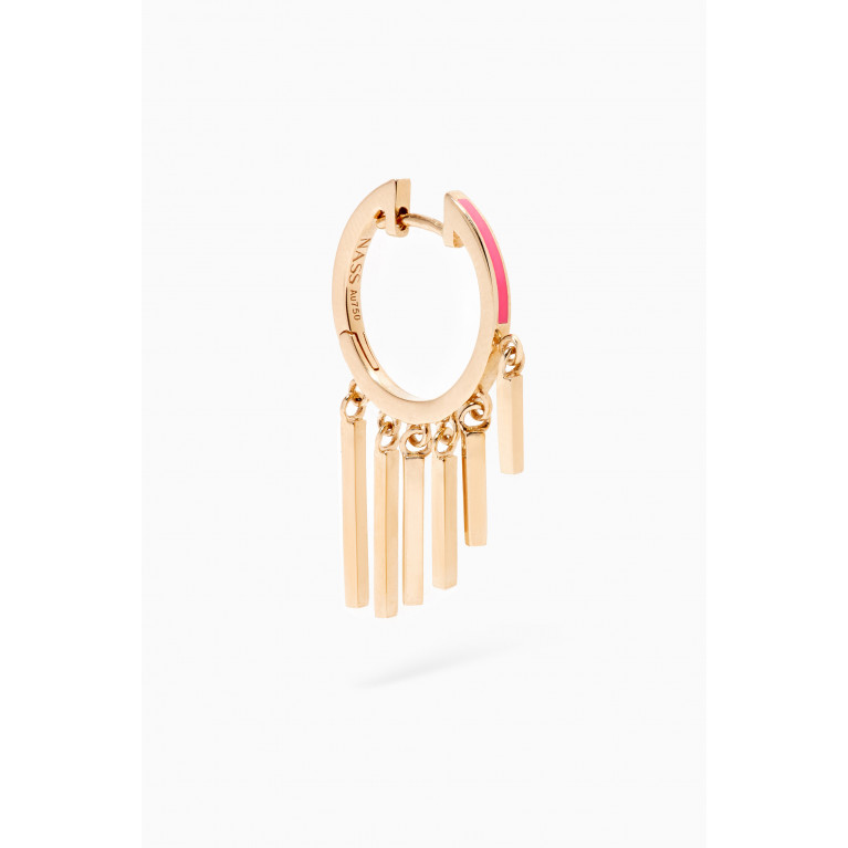 NASS - Enamel Bar Earrings in 18kt Yellow Gold Pink