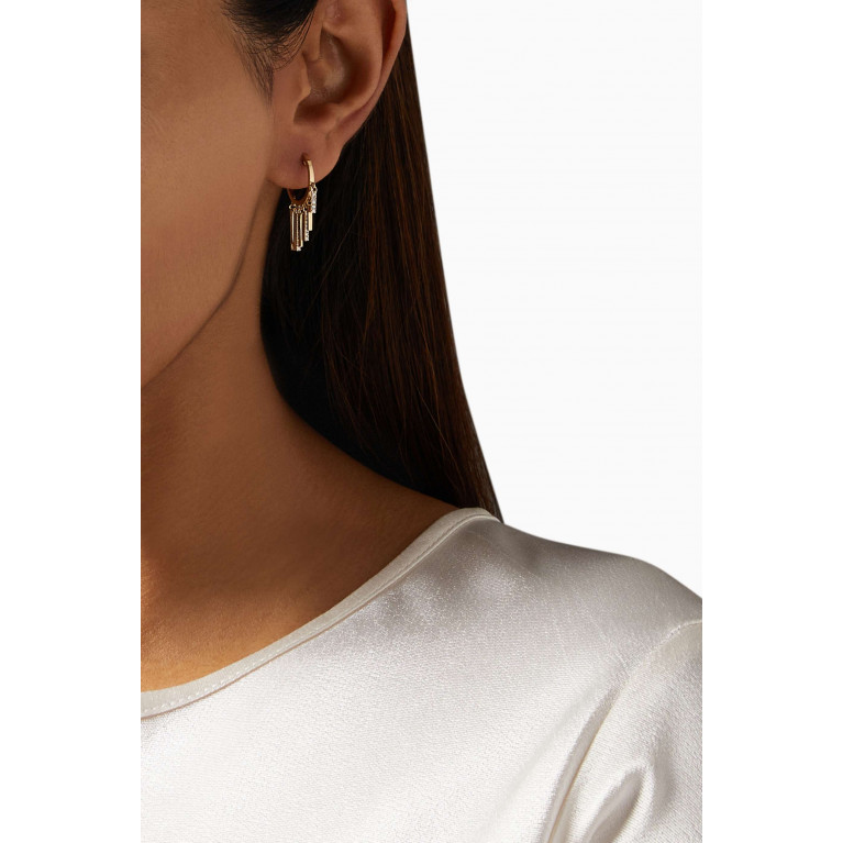 NASS - Diamond Bar Single Earring in 18kt Yellow Gold