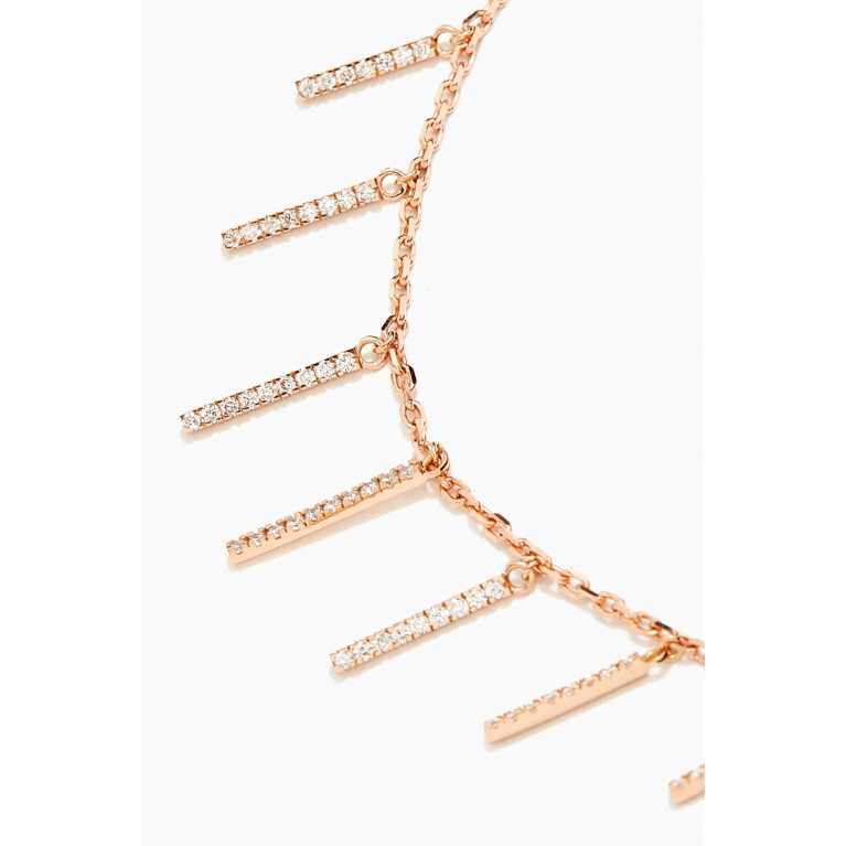 NASS - Diamond Bar Necklace in 18kt Rose Gold Rose Gold
