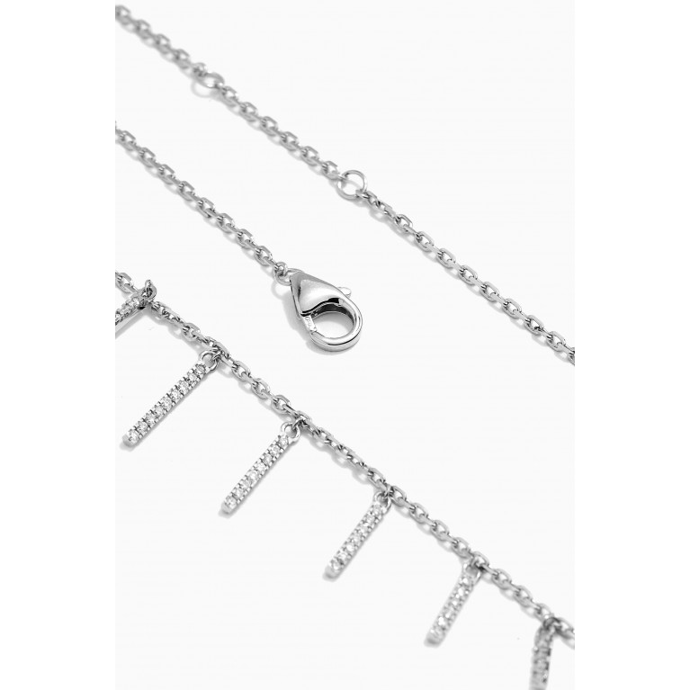 NASS - Diamond Bar Necklace in 18kt White Gold Silver