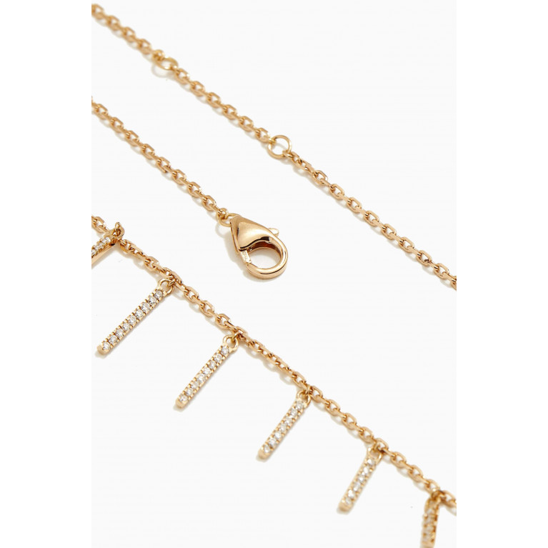 NASS - Diamond Bar Necklace in 18kt Yellow Gold Yellow