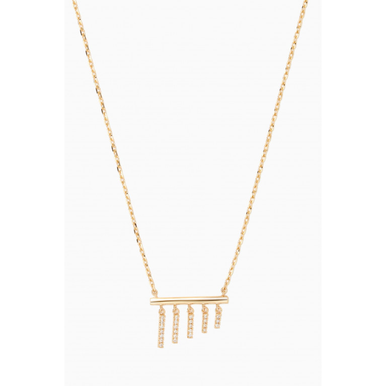NASS - Diamond Bar Necklace in 18kt Yellow Gold