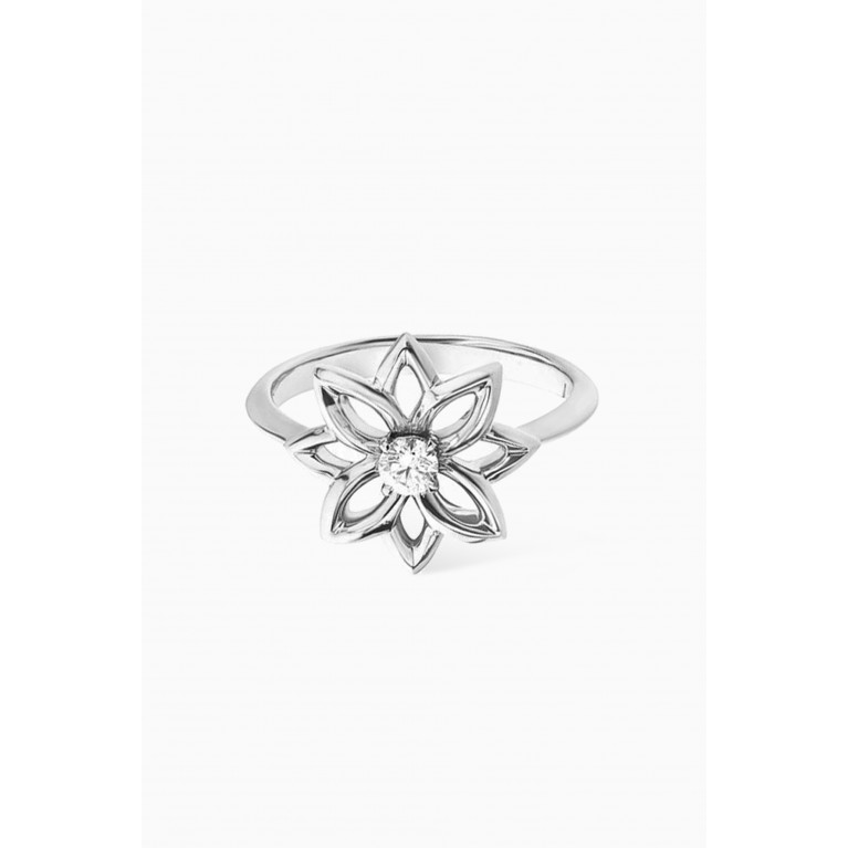 Samra - Lotus Diamond Ring in 18kt White Gold