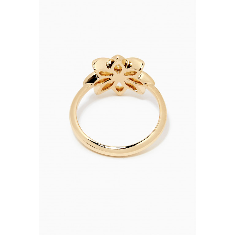 Samra - Lotus Diamond Ring in 18kt Yellow Gold