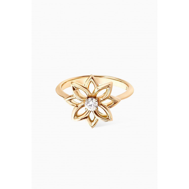 Samra - Lotus Diamond Ring in 18kt Yellow Gold