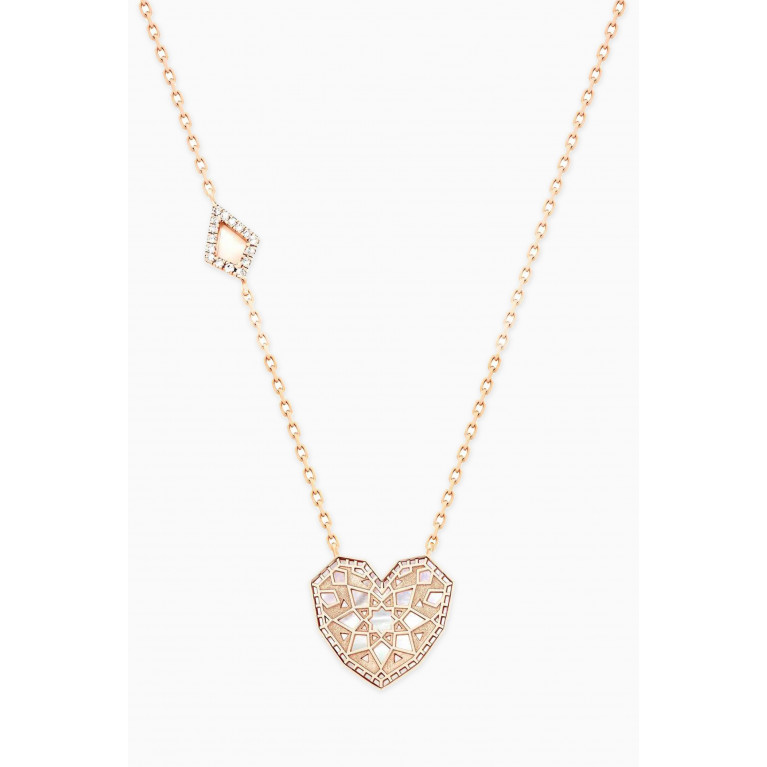 Samra - Qalb Turath Small Pendant Necklace in 18kt Rose Gold