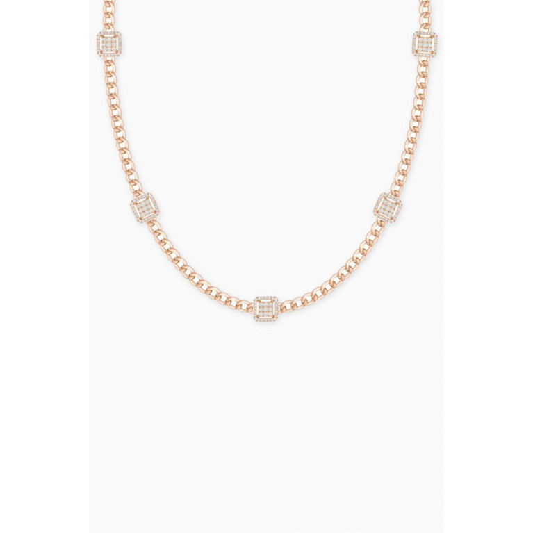 Samra - Quwa Square Diamond Necklace in 18kt Rose Gold