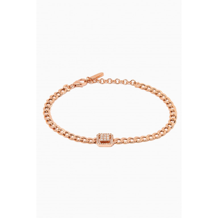 Samra - Quwa Square Diamond Bracelet in 18kt Rose Gold