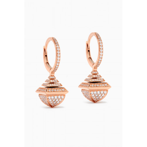 Marli - Cleo Midi Rev Diamond Drop Earrings in 18kt Rose Gold