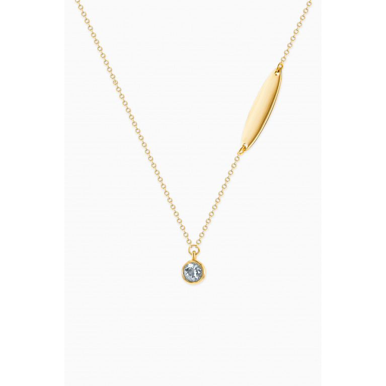 Damas - Ara Aquamarine March Birthstone Necklace in 18kt Yellow Gold