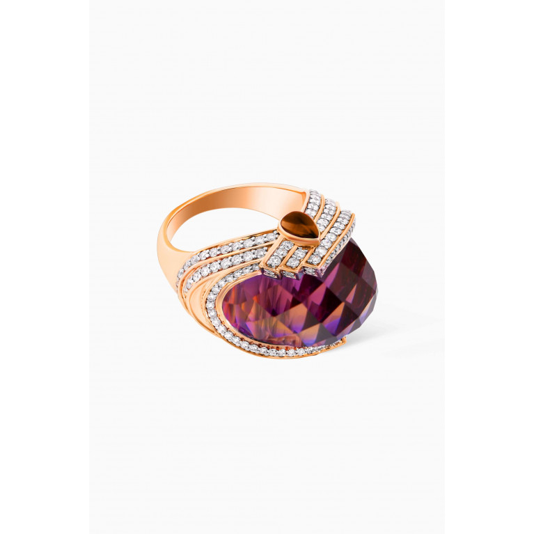Damas - Turban Ametrine & Diamond Ring in 18kt Rose Gold