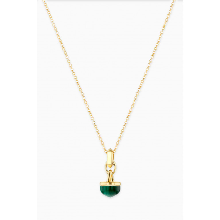 Damas - Dome Noble Malachite Necklace in 18kt Yellow Gold