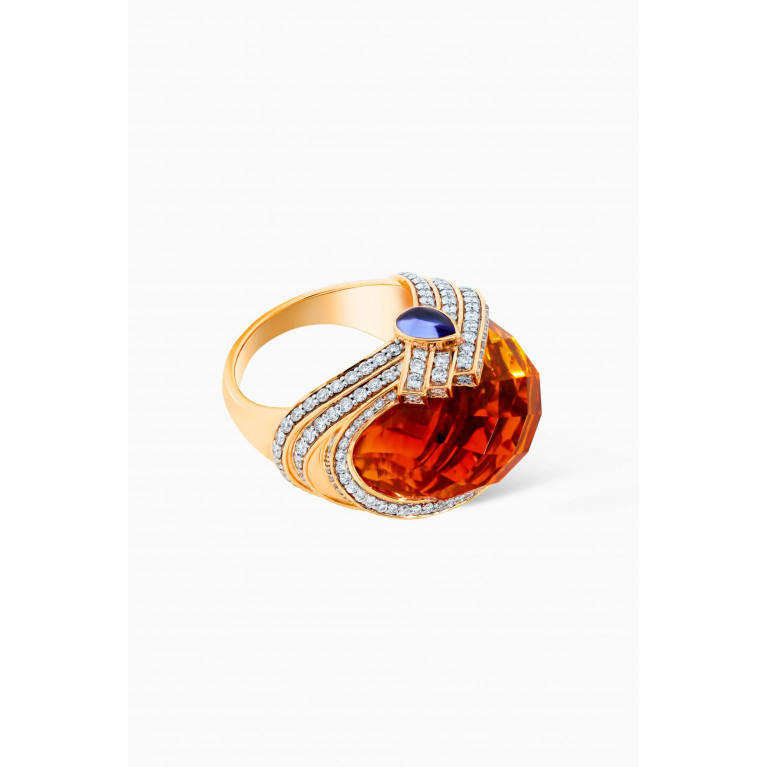 Damas - Turban Orange Citrine & Diamond Ring in 18kt Rose Gold