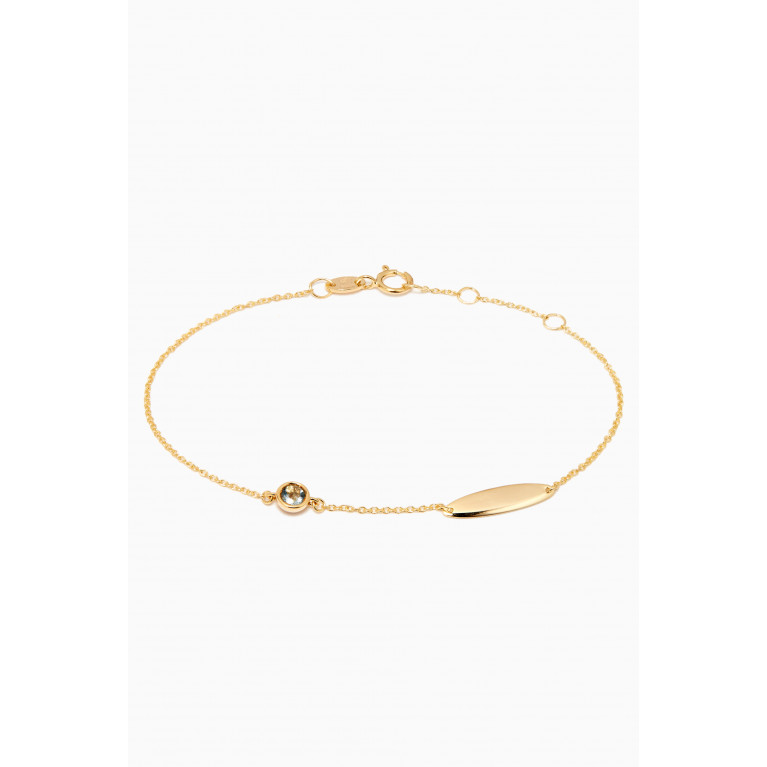 Damas - Ara Aquamarine March Birthstone Bracelet in 18kt Yellow Gold