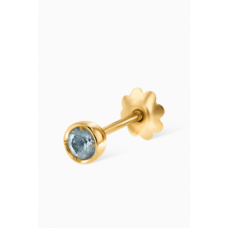 Damas - Ara Aquamarine March Birthstone Earrings in 18kt Yellow Gold
