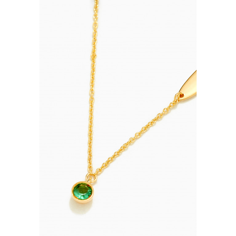 Damas - Ara Emerald May Birthstone Necklace in 18kt Yellow Gold