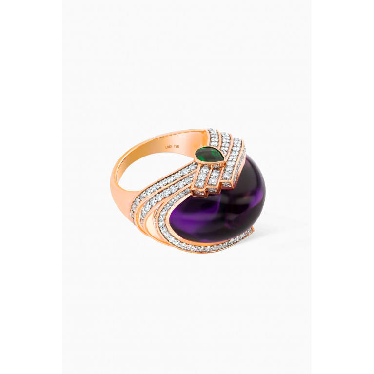 Damas - Turban Amethyst & Diamond Ring in 18kt Rose Gold
