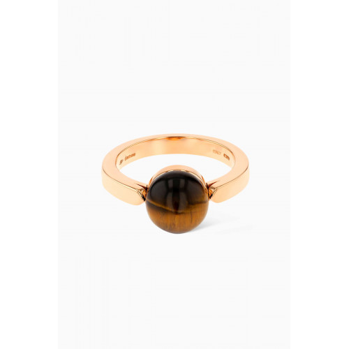 Damas - Dome Noble Tiger Eye Ring in 18kt Rose Gold