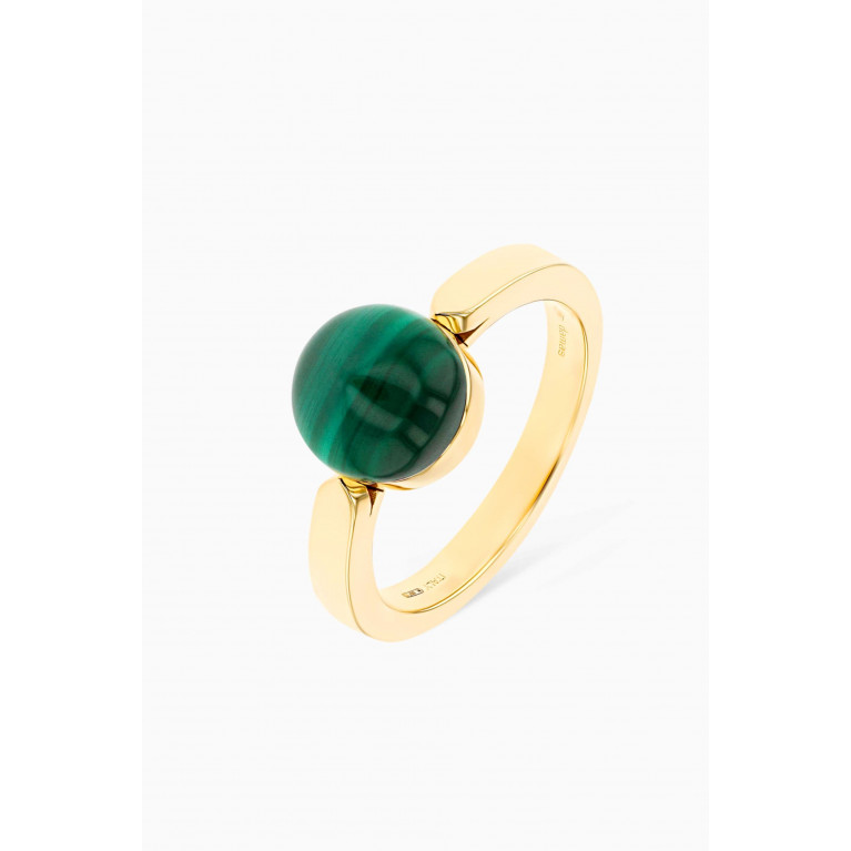 Damas - Dome Noble Malachite Ring in 18kt Yellow Gold