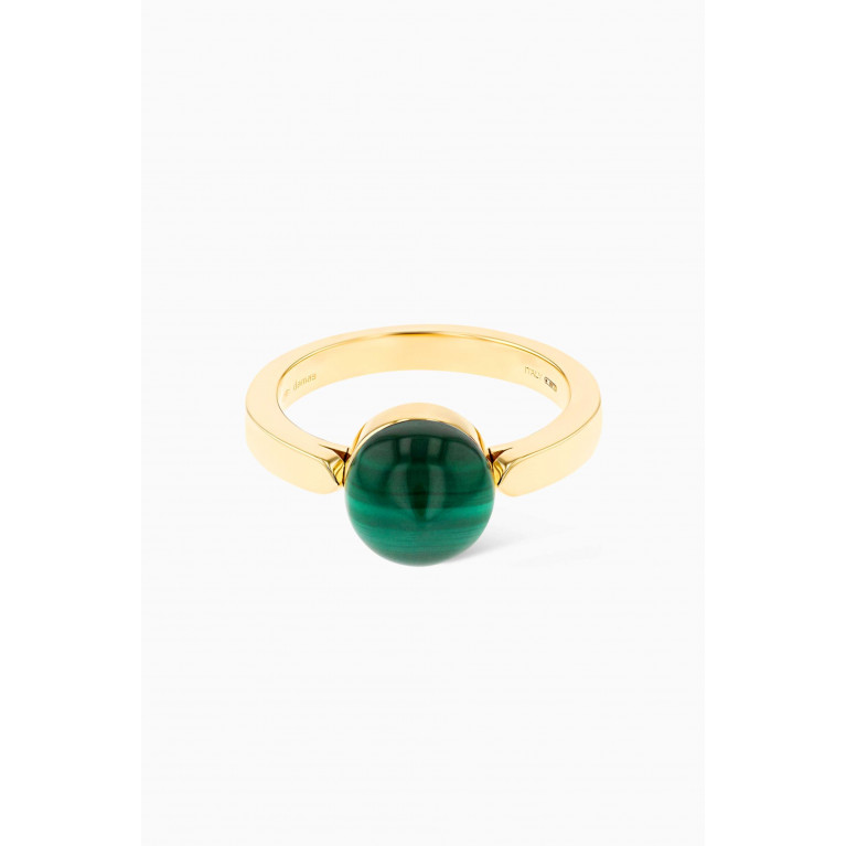 Damas - Dome Noble Malachite Ring in 18kt Yellow Gold