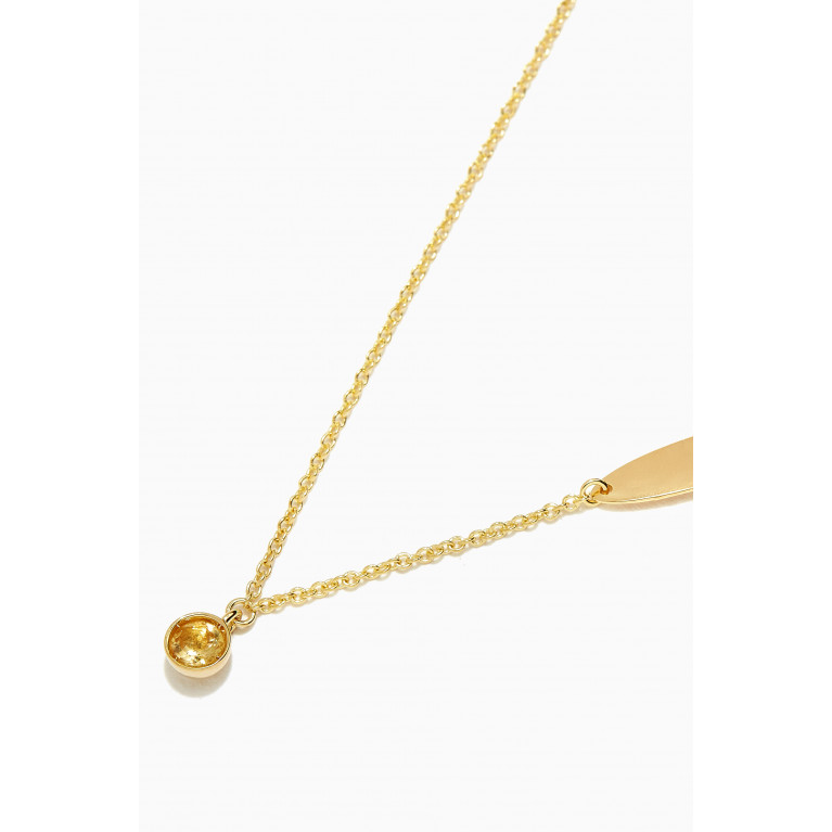Damas - Ara Citrine November Birthstone Necklace in 18kt Yellow Gold