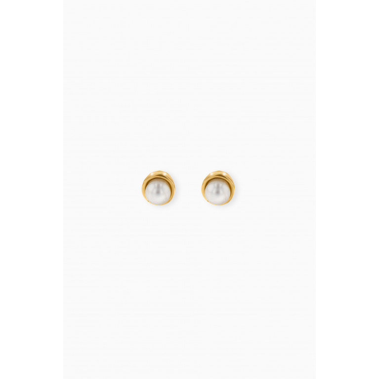 Damas - Ara Pearl June Birthstone Earrings in 18kt Yellow Gold