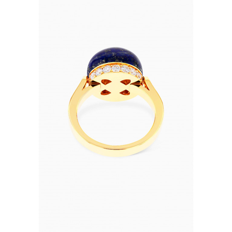 Damas - Dome Majesty Lapis Lazuli & Diamond Ring in 18kt Yellow Gold