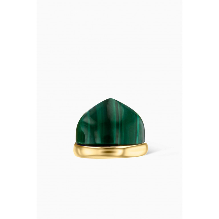 Damas - Dome Noble Malachite Single Earring in 18kt Yellow Gold