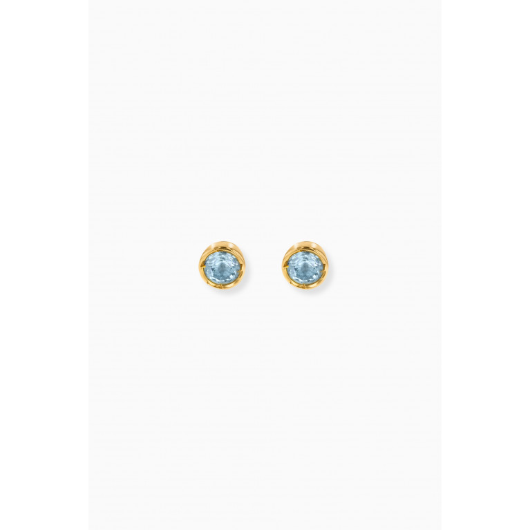 Damas - Ara Blue Topaz December Birthstone Earrings in 18kt Yellow Gold