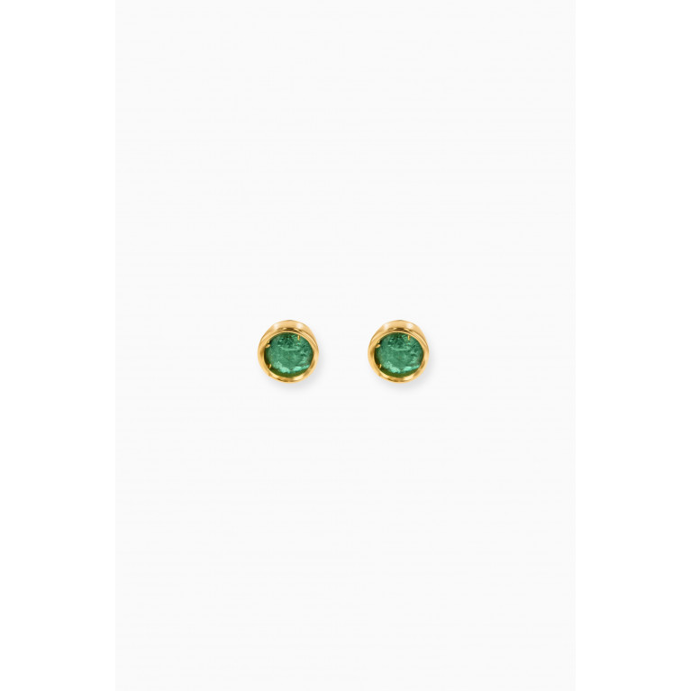 Damas - Ara Emerald May Birthstone Earrings in 18kt Yellow Gold
