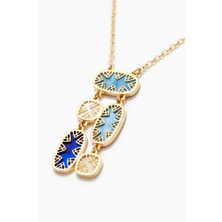 Damas - Amelia Granada Mother of Pearl Double Sided Five Motifs Necklace in 18kt Yellow Gold