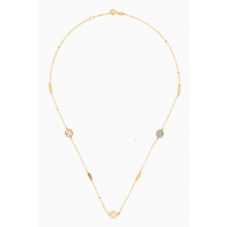 Damas - Amelia Magical Dusk Mother of Pearl Three Motifs Necklace in 18kt Yellow Gold