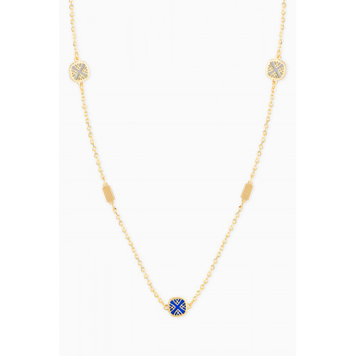 Damas - Amelia Magical Dusk Mother of Pearl Three Motifs Necklace in 18kt Yellow Gold