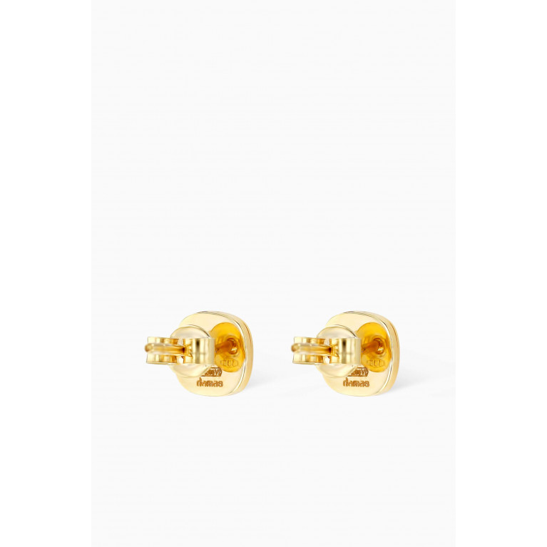 Damas - Amelia Magical Dusk Mother of Pearl Small Square Stud Earrings in 18kt Yellow Gold