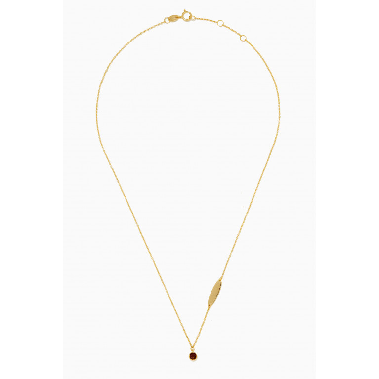 Damas - Ara Garnet January Birthstone Necklace in 18kt Yellow Gold