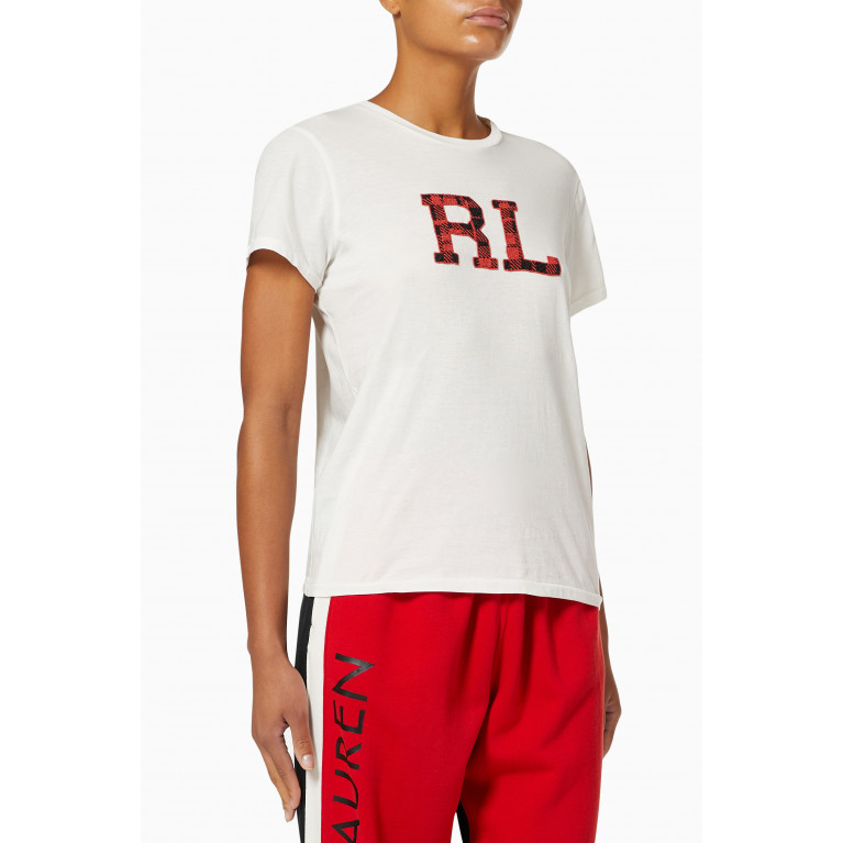 Polo Ralph Lauren - Beaded Logo T-shirt in Cotton Jersey