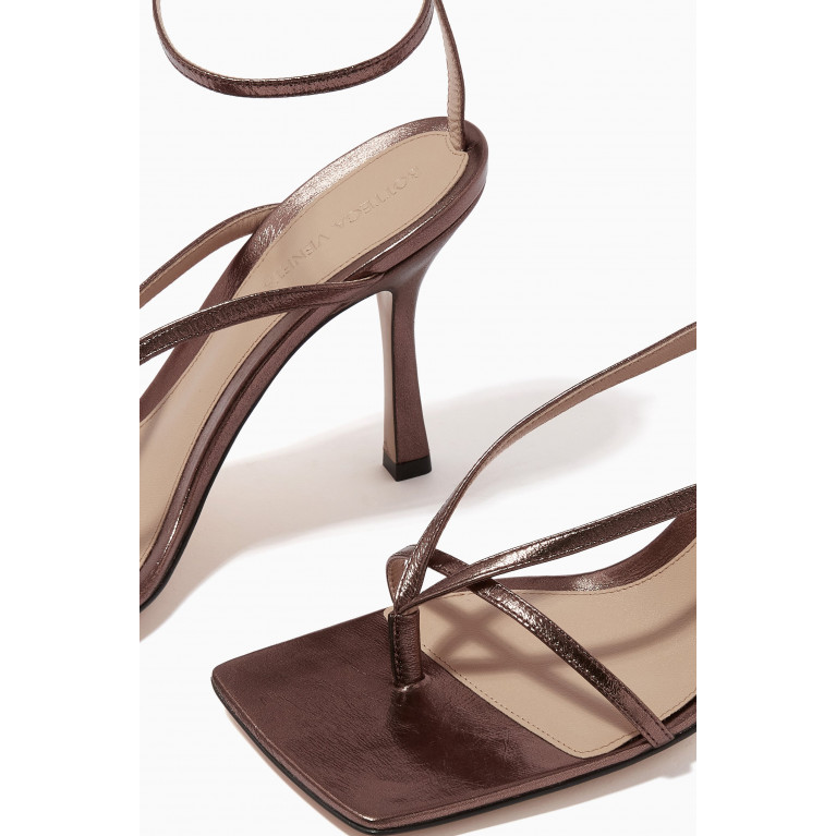 Bottega Veneta - Stretch Sandals in Metallized Leather
