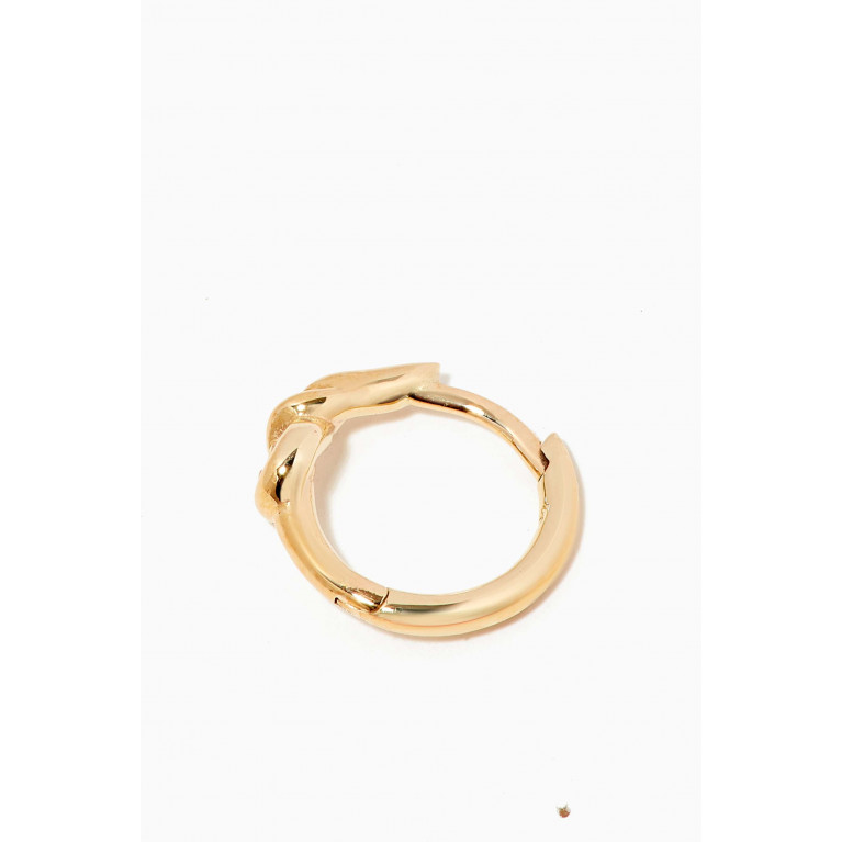 Otiumberg - Single Diamond Locked Single Huggie Hoop in 9kt Yellow Gold