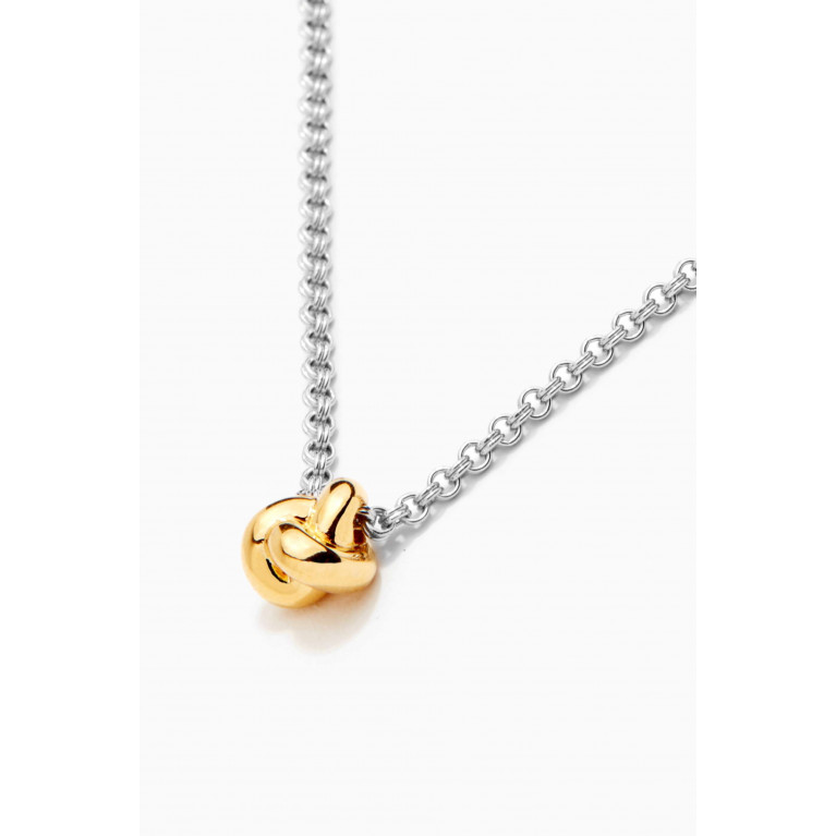 Otiumberg - Mixed Metal Knot Necklace in Yellow Gold Vermeil & Sterling Silver