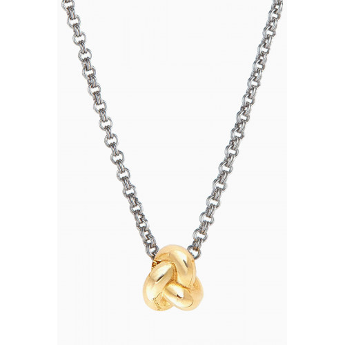 Otiumberg - Mixed Metal Knot Necklace in Yellow Gold Vermeil & Sterling Silver