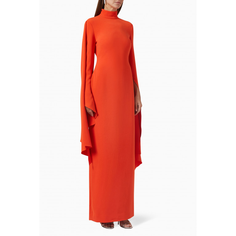 Solace London - Layla Maxi Dress in Crepe Orange