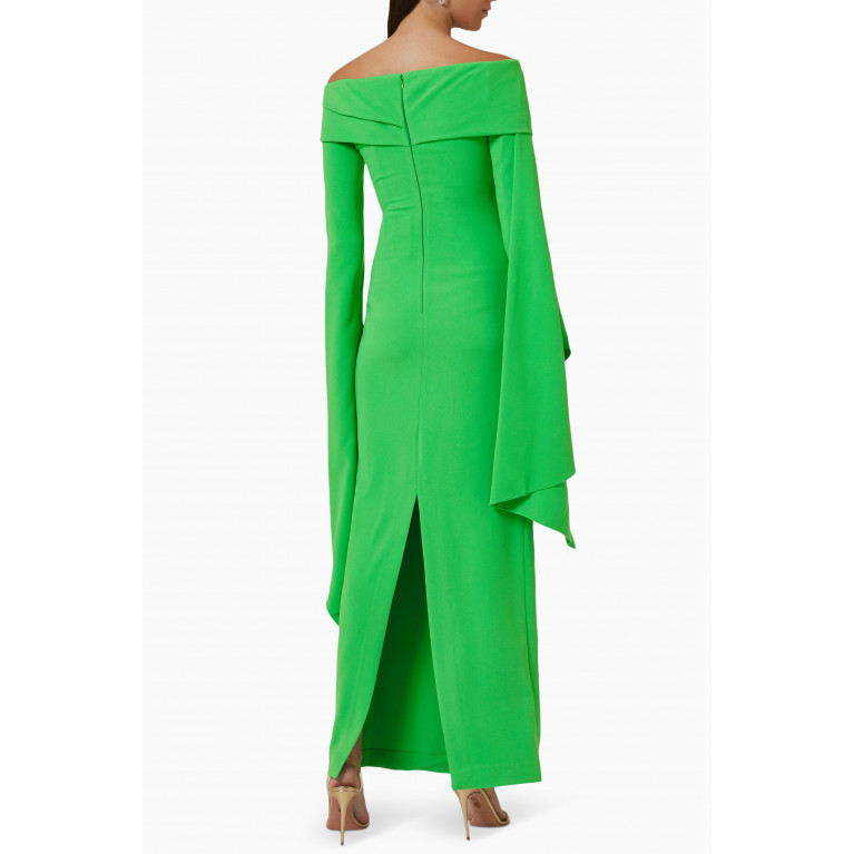Solace London - Arden Maxi Dress in Crepe Green
