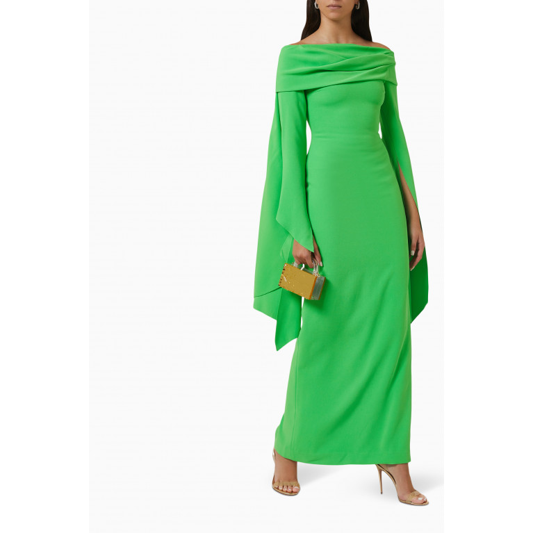 Solace London - Arden Maxi Dress in Crepe Green
