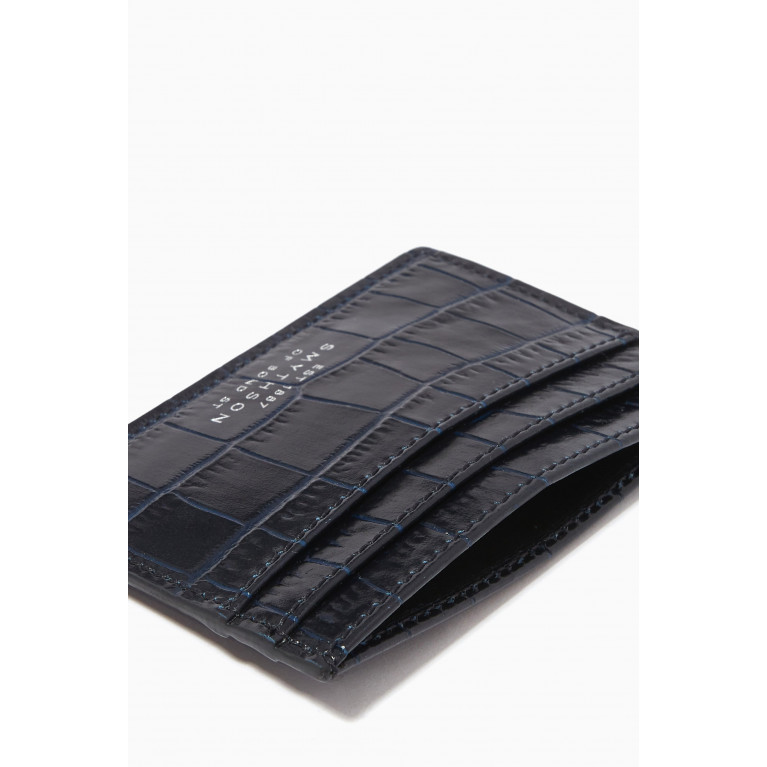 Smythson - Mara Card Holder in Croc-Embossed Leather