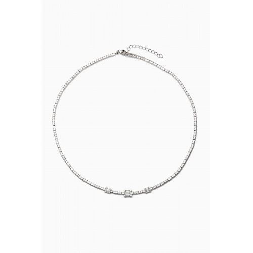 CZ by Kenneth Jay Lane - 3 Baguette Tennis Necklace