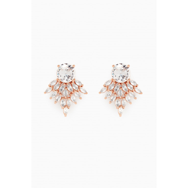 CZ by Kenneth Jay Lane - CZ Marquise Cut Drop Earrings Rose Gold