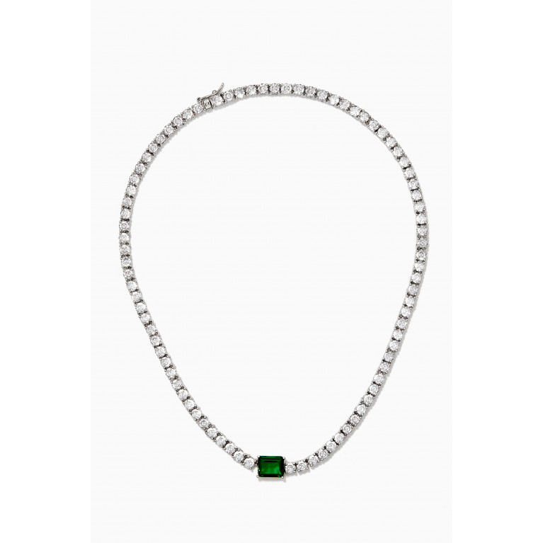 CZ by Kenneth Jay Lane - Riviere Emerald Necklace