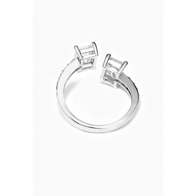 CZ by Kenneth Jay Lane - CZ Pavé Double Open Ring Silver